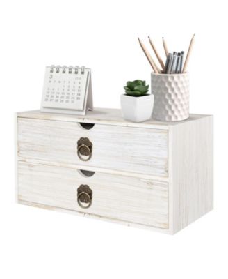 Wood Drawer Desk Organizer Rustic Desktop Storage For Home Office