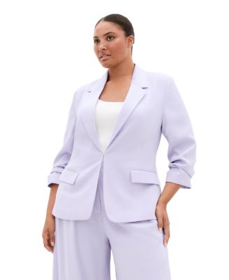 Plus Size Abbie Gathered Elbow Sleeves Blazer