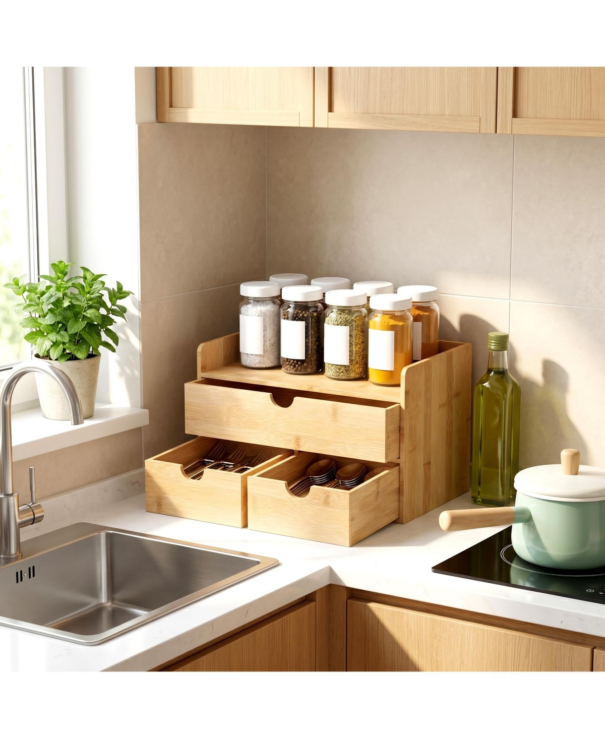 Danrong Desk Organizer With Drawers Multi Purpose Desktop Storage