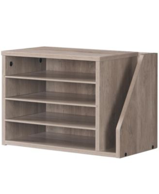 Rustic Brown Adjustable Shelf Mail and Document Organizer for Office Home
