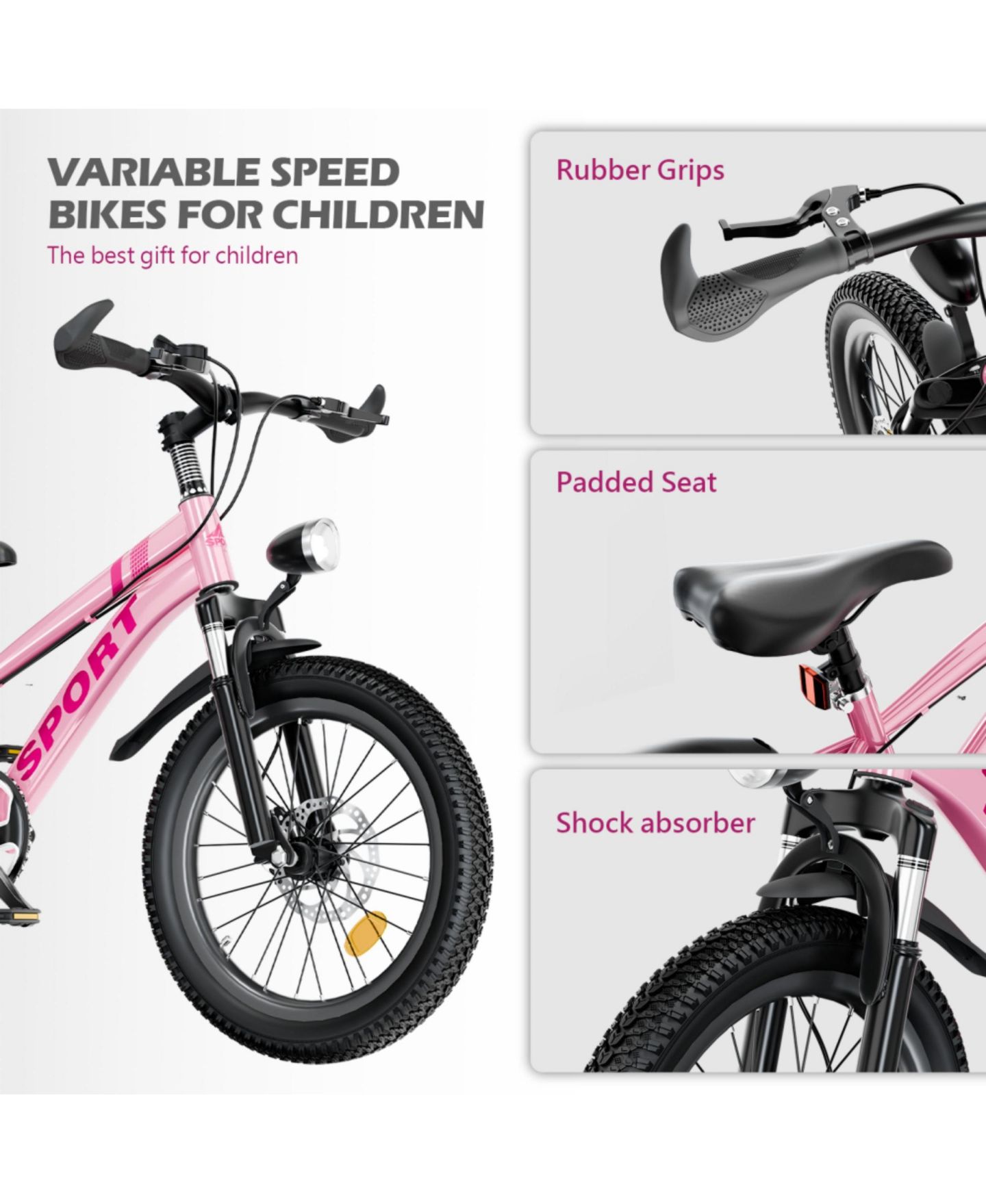 Детская игрушка ECHTPeak 24 Inch 7-Speed Gears Dual Disc Brakes Mountain Bike, 7–12 лет — фото 6