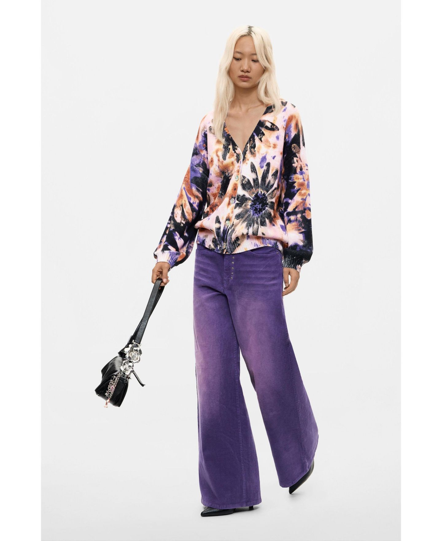 Женский кардиган Desigual Floral-Print V-Neck, цвет: Open Miscellaneous — фото 5