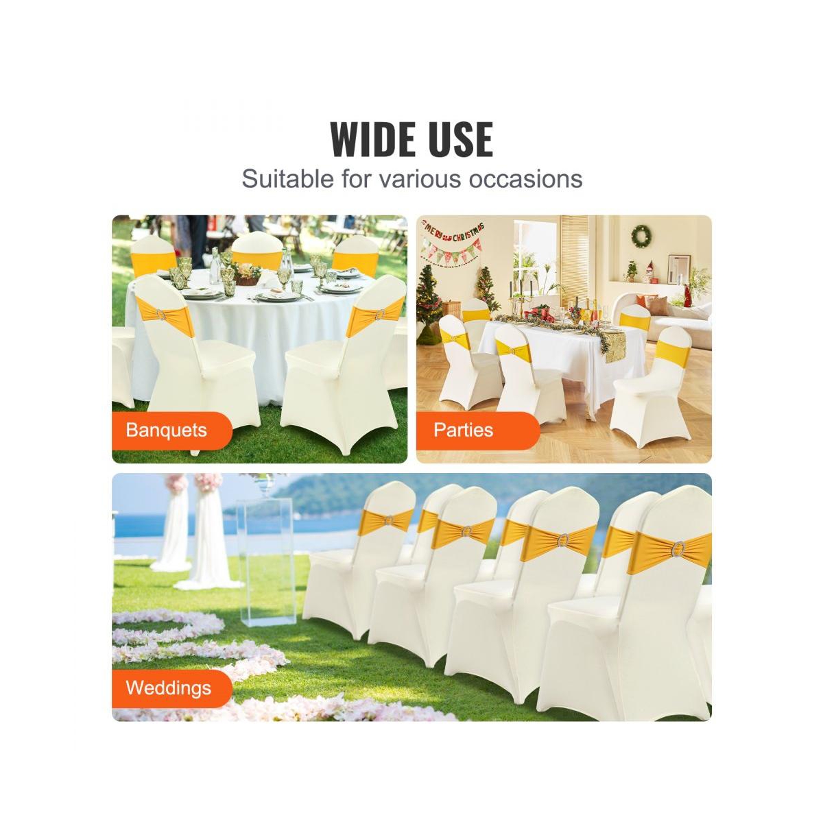 Slickblue 50 Pack Spandex Folding Chair Covers for Wedding Events