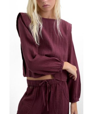 Women's Striped Long-Sleeve Blouse