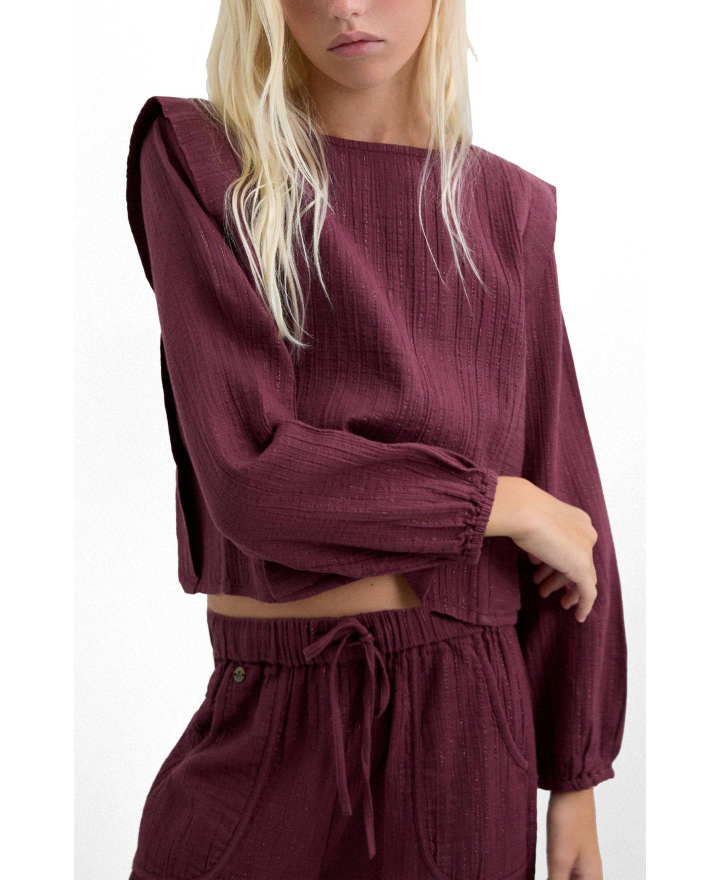 Женская блузка Scalpers Striped Long-Sleeve, цвет: Красный — фото 1