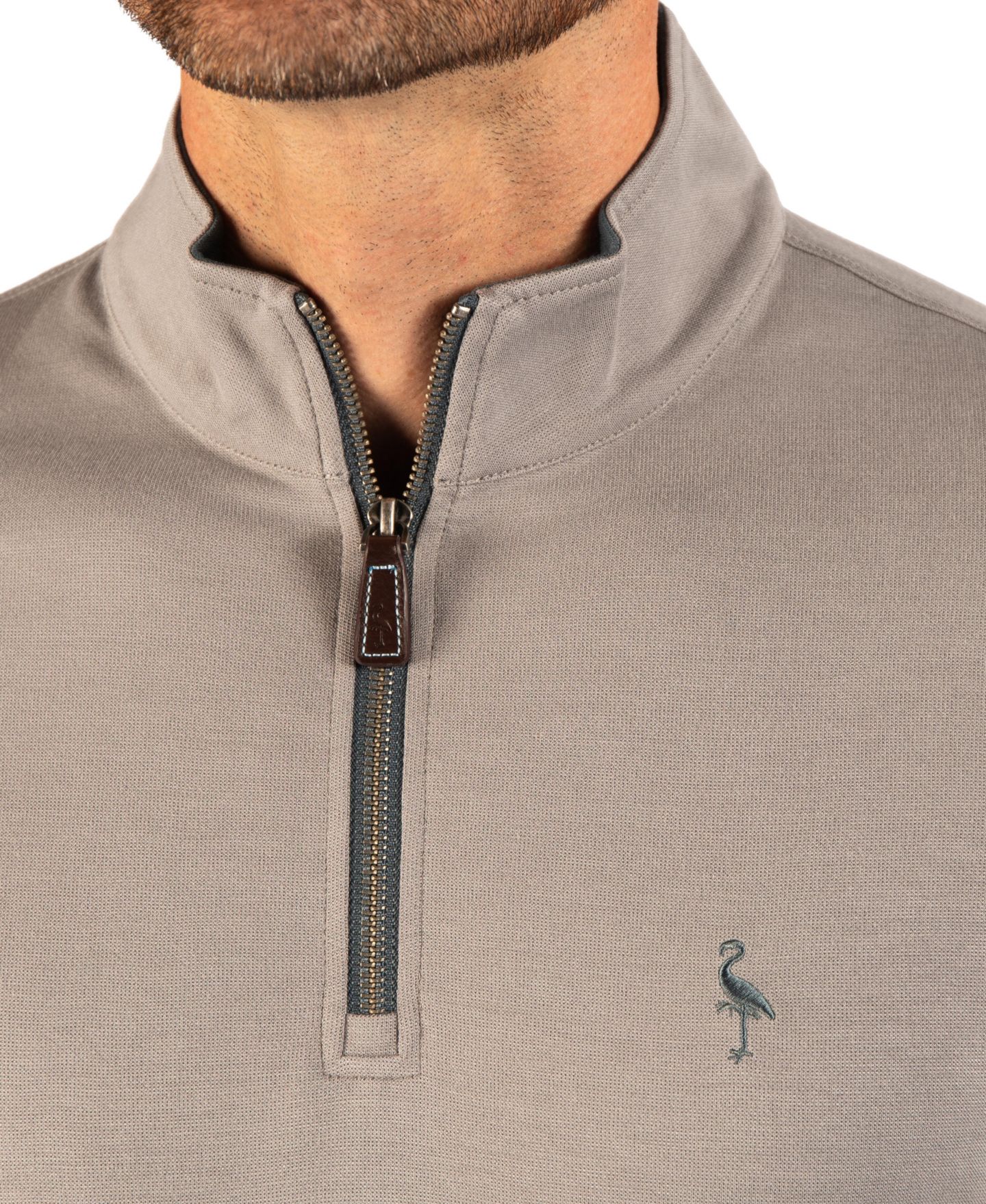 Мужской свитер Tailorbyrd Soft Stonewashed Quarter Zip, цвет: Серый — фото 4