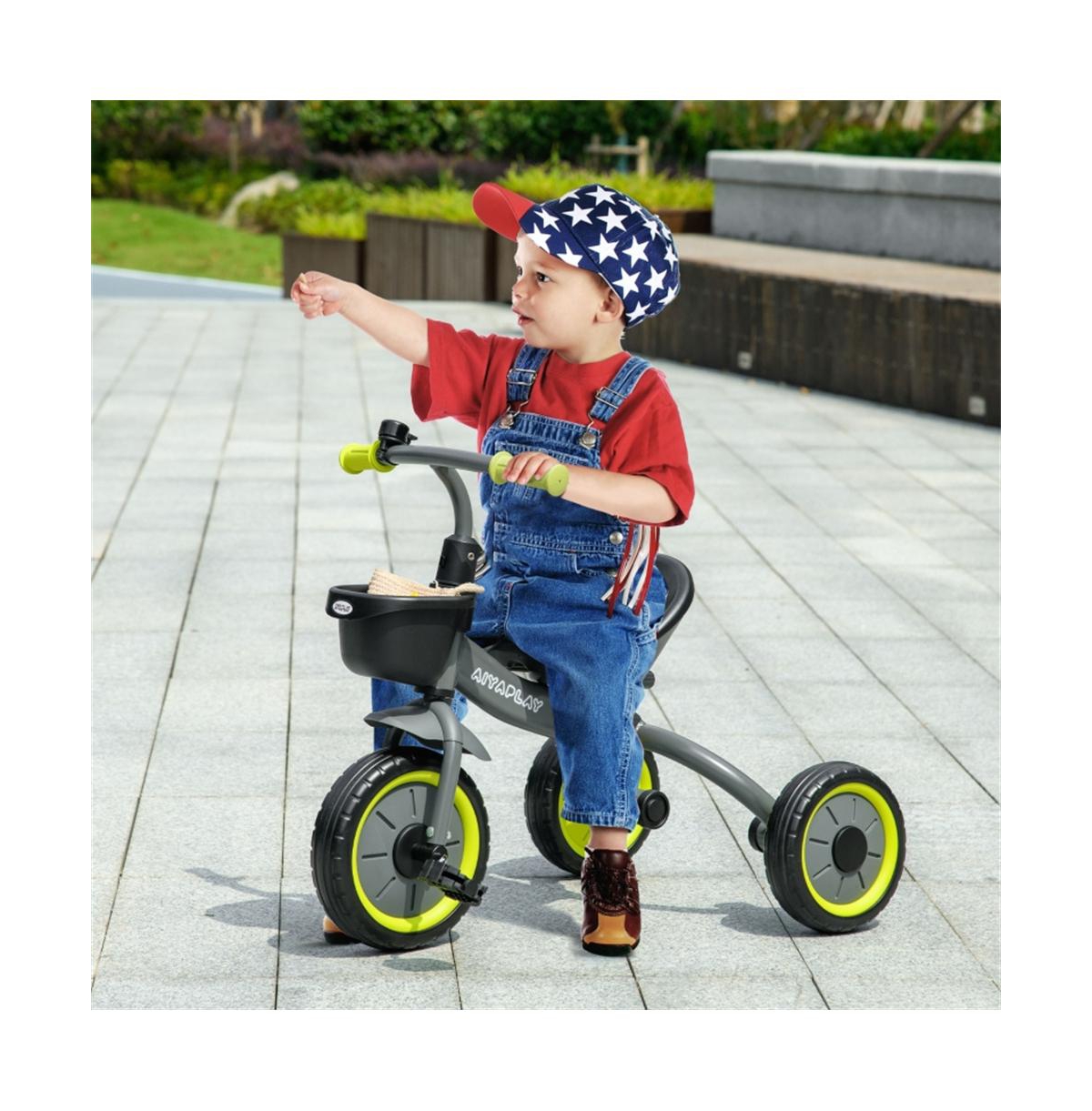 Sevorley 3-Wheel Tricycle with Adjustable Seat, Storage Basket, Ages 2-5