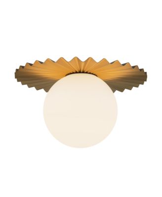 Plume 14-in Matte Glass 1 Light Flush Mount