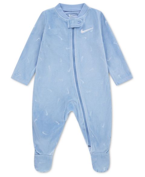 Комбинезон Nike Essentials Velour Footed Coverall для малышей, цвет: Кобальтовый