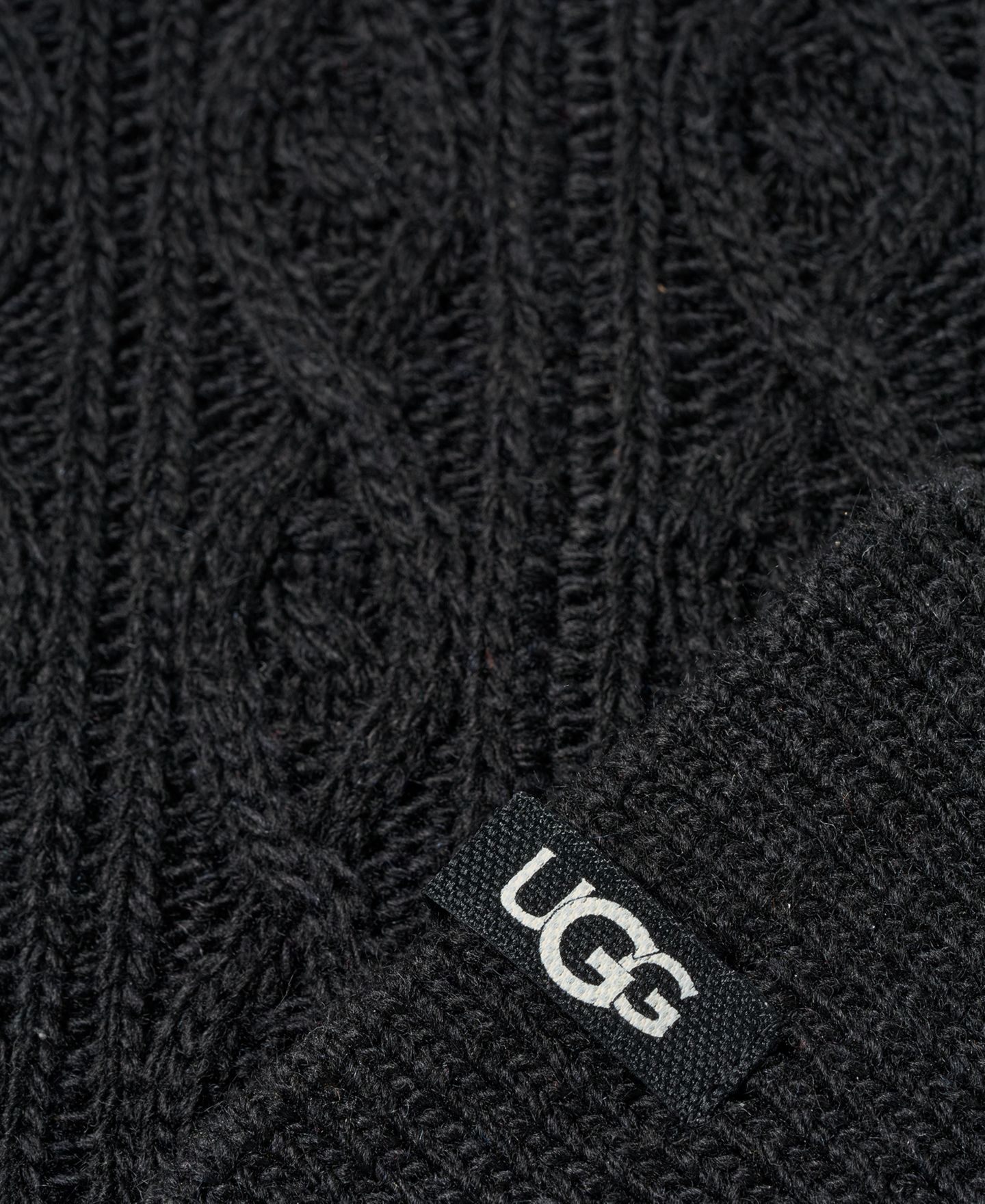 Носки Rensa, высокие, вязка косами — UGG, цвет: Чёрный — фото 3