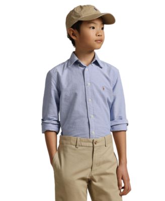 8-20 Boys' Embroidered Pony Logo Cotton Oxford Shirt