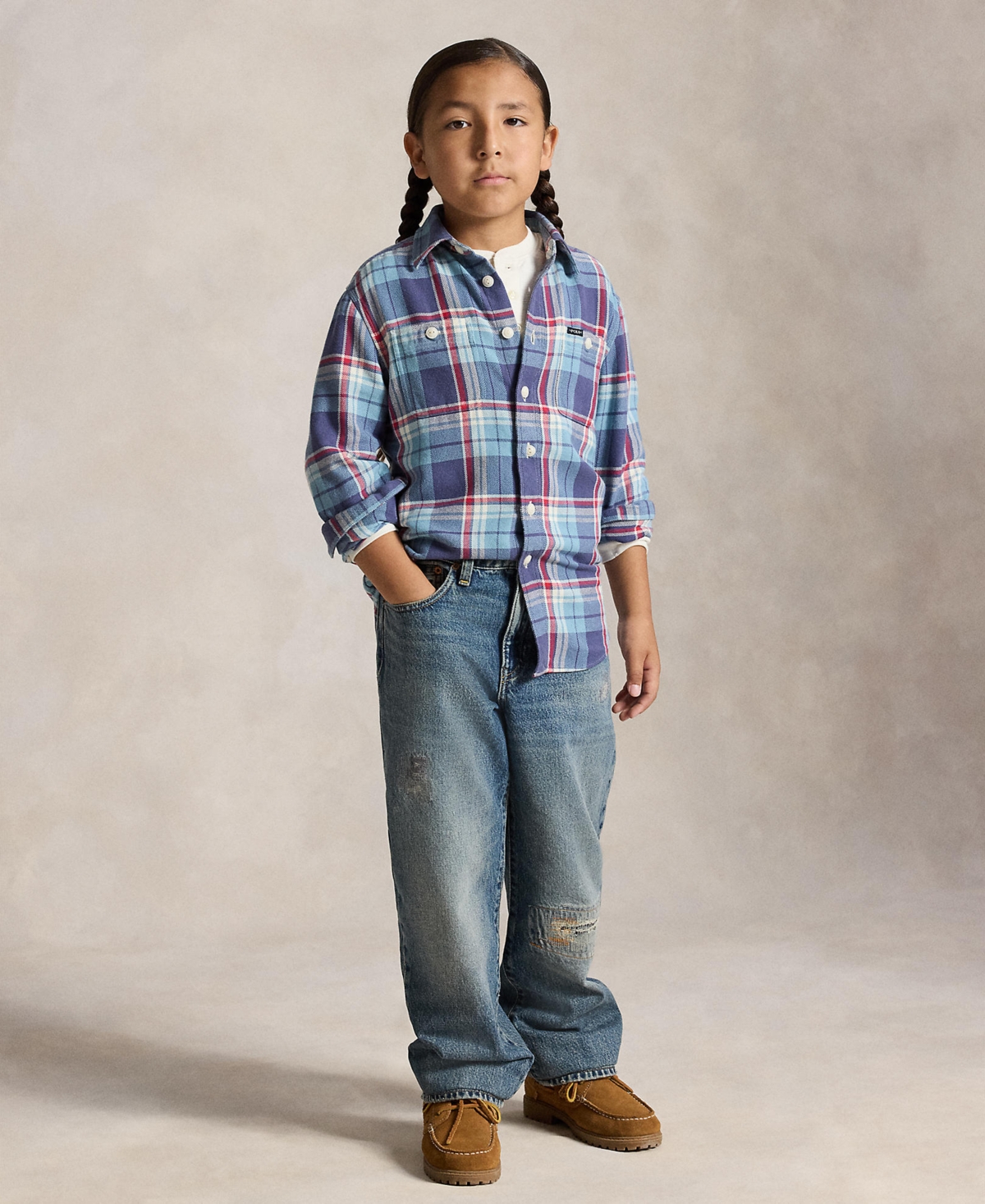 Polo Ralph Lauren Boys' 8-20 Plaid Cotton Flannel Work Shirt