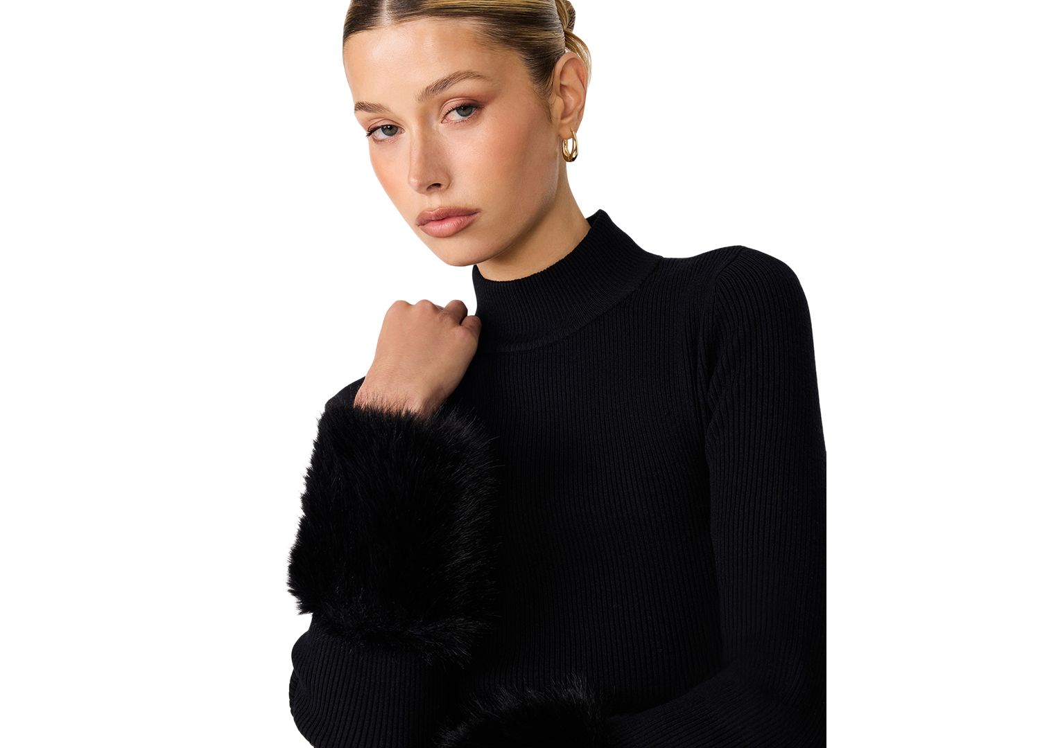 Riello Long-Sleeve Mock Neck Mini Dress