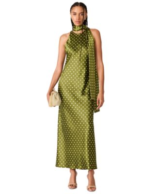 Junior's Jaiden Halter Maxi Satin Dress