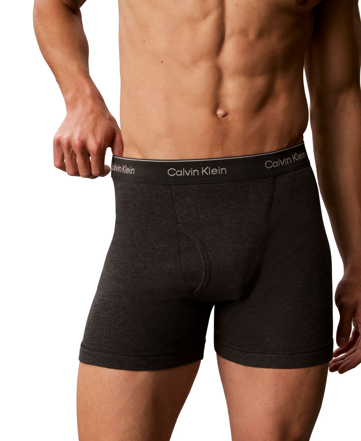 Трусы-боксеры Classic для мужчин, хлопок, 3 шт. — Calvin Klein, цвет: Чёрный / Тёмный фиолетовый — фото 5