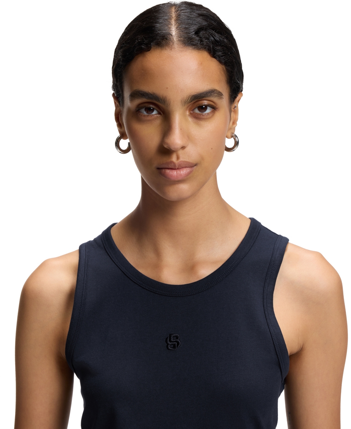 Boss by Hugo Women's Slim-Fit Crewneck Cotton-Modal Blend Tank Top