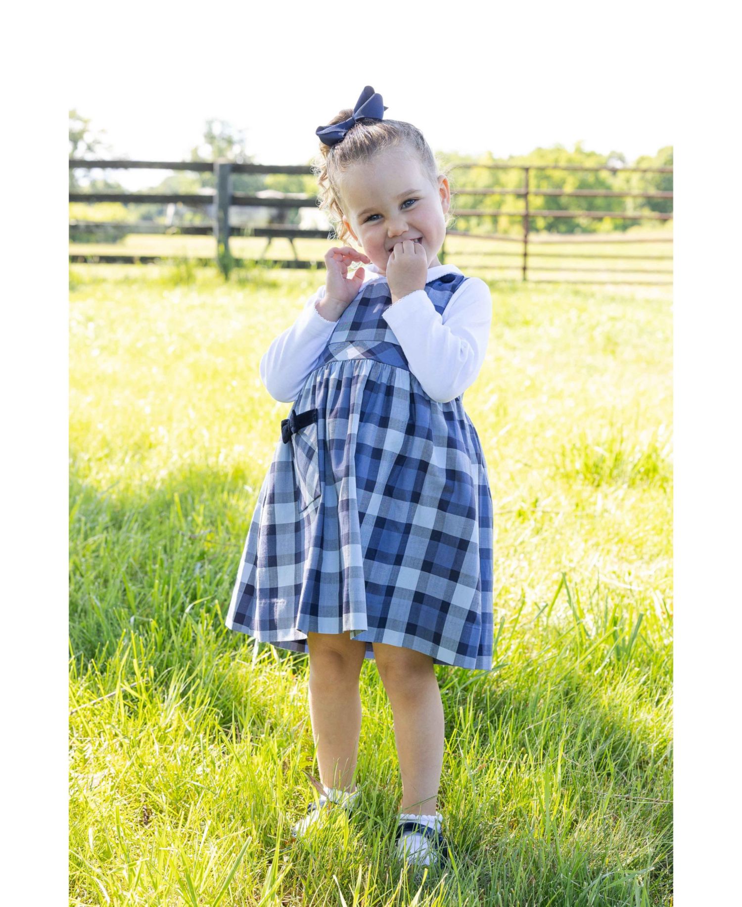 Little Girls (4-6X) Plaid Jumper with Pocket Dress