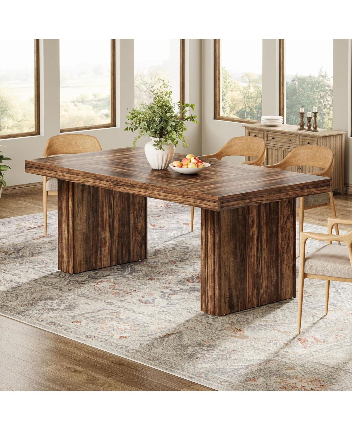 Tribesigns 63 Inches Farmhouse Dining Table for 6,Modern Kitchen Table
