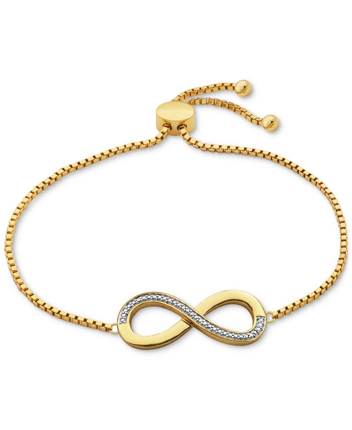 Macy s Diamond Accent Infinity Slider Bracelet in 18k Gold over