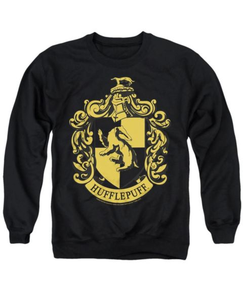 Мужская толстовка Harry Potter Hufflepuff Crest Cotton Crewneck, цвет: Чёрный