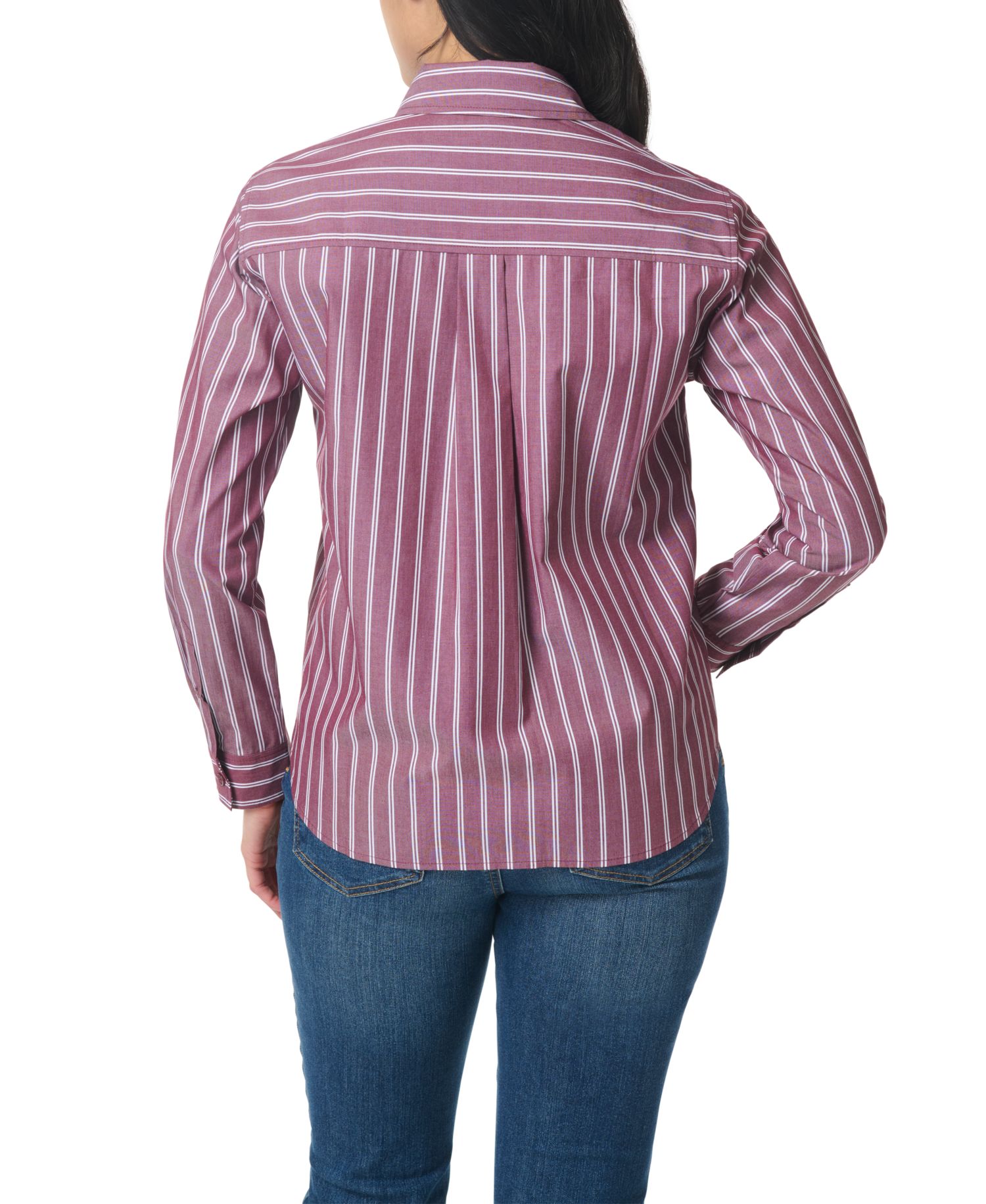 Women's Cotton Point-Collar Long-Sleeve Shirt