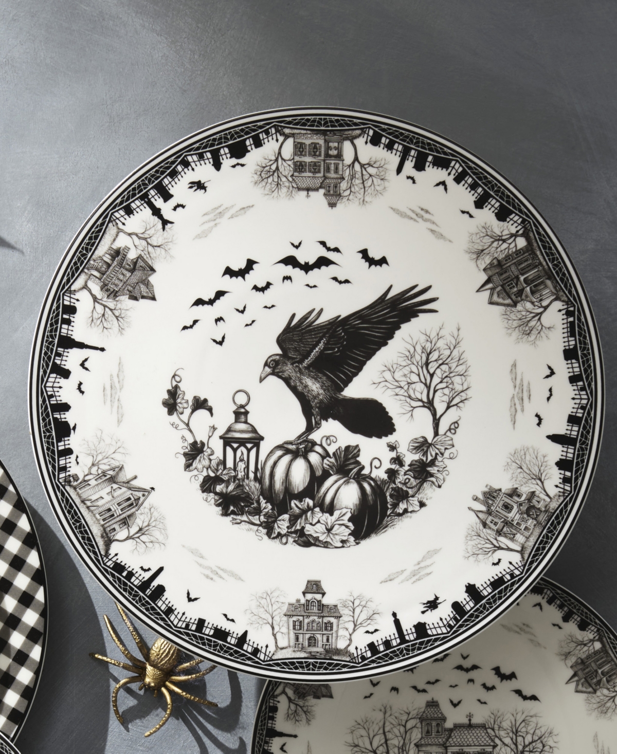 Lenox Haunted Village Cake Plate