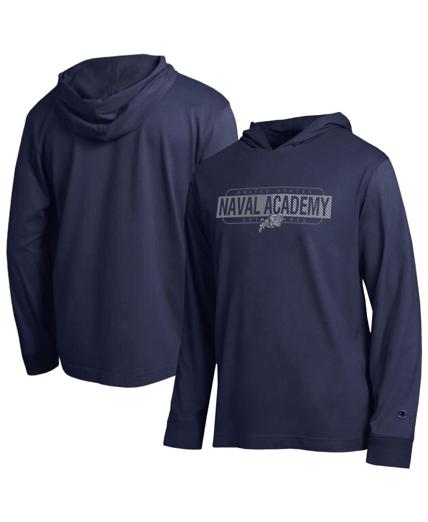Men's Navy Midshipmen Gradient All-Star Long Sleeve Hooded T-Shirt