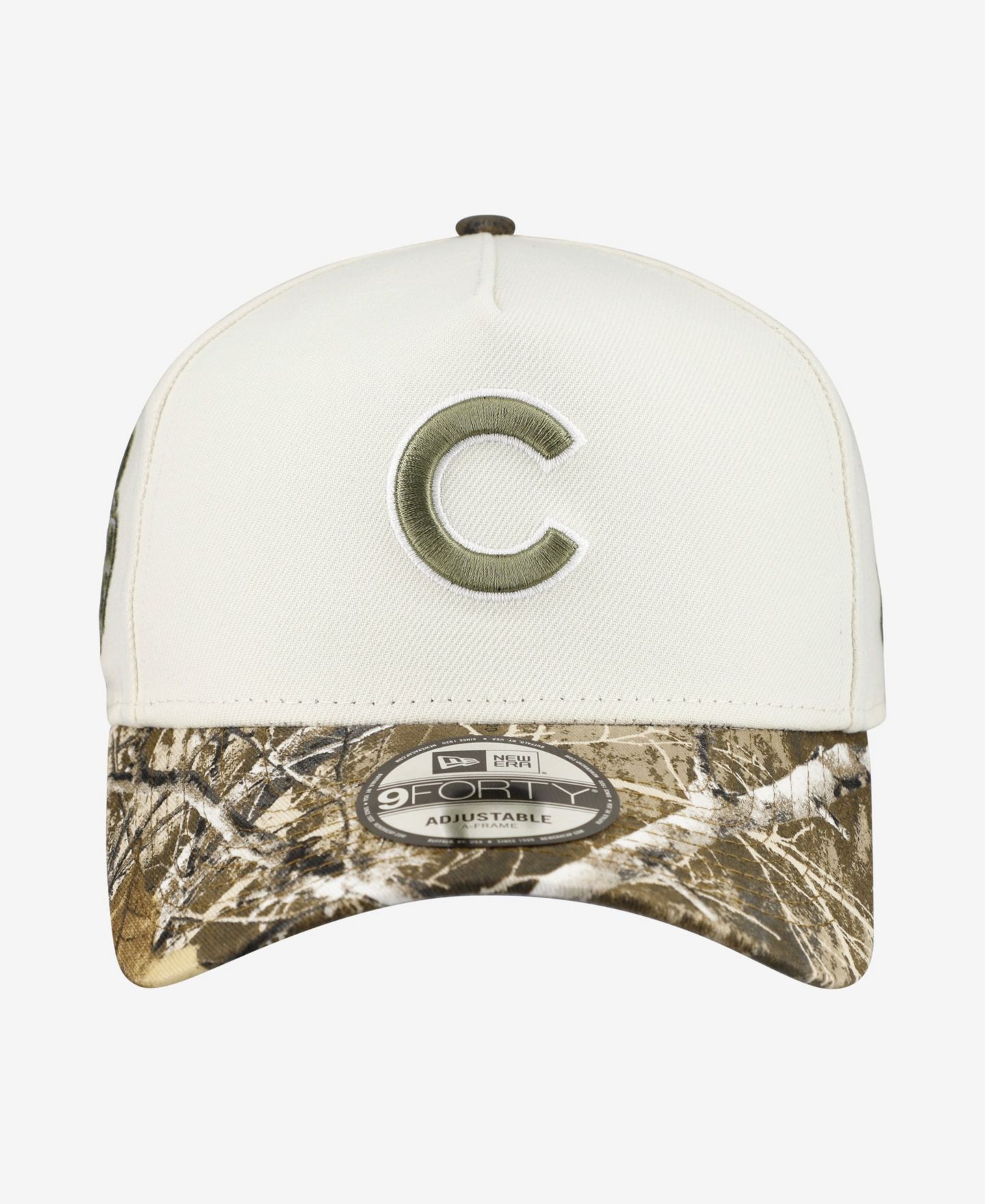 Мужская кепка New Era Khaki/Realtree Camo Chicago Cubs 9FORTY A-Frame Adjustable Hat — фото 4