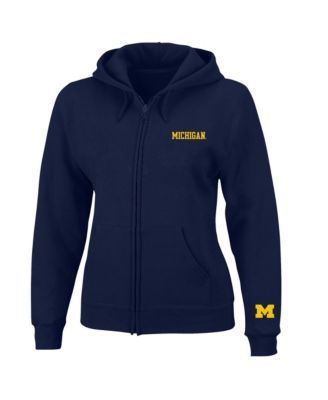 Women's Navy Michigan Wolverines Plus Size Full-Zip Jacket