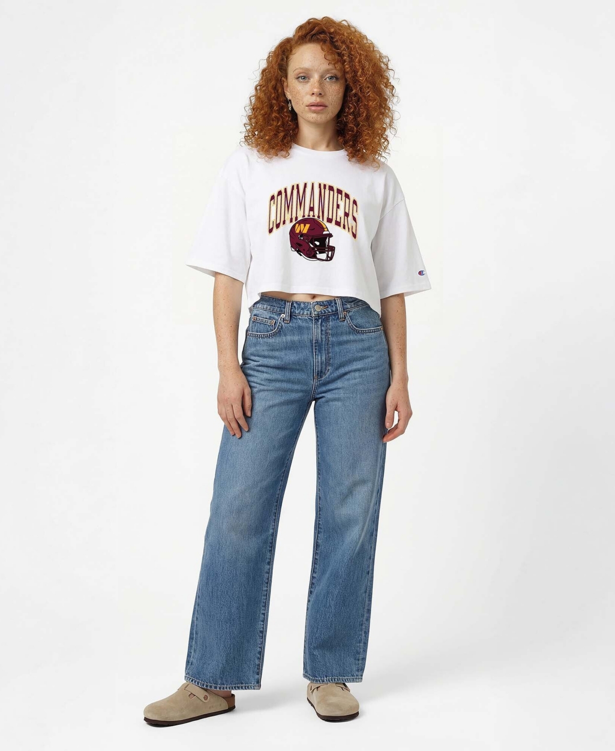 Champion Women's Washington Commanders Boyfriend-Cropped Graphic T-Shirt