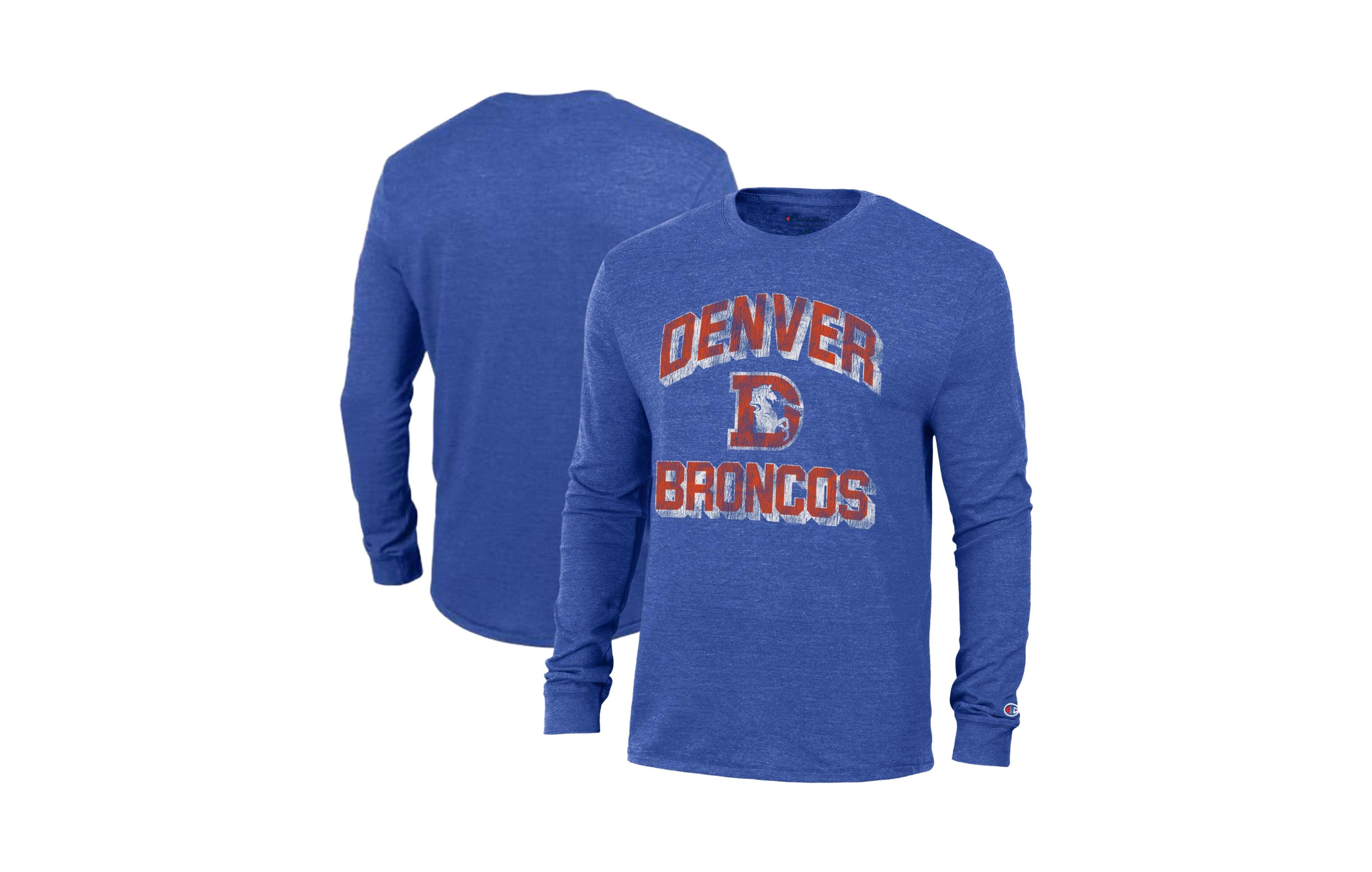 Champion Men's Heather Royal Denver Broncos Ultimate Tri-Blend Long Sleeve T-Shirt