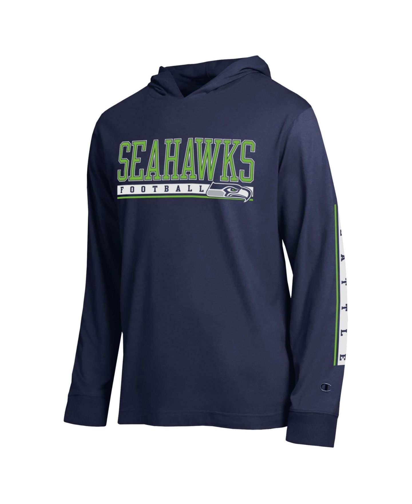 Мужская футболка Champion College Navy Seattle Seahawks All Star Hooded — фото 3