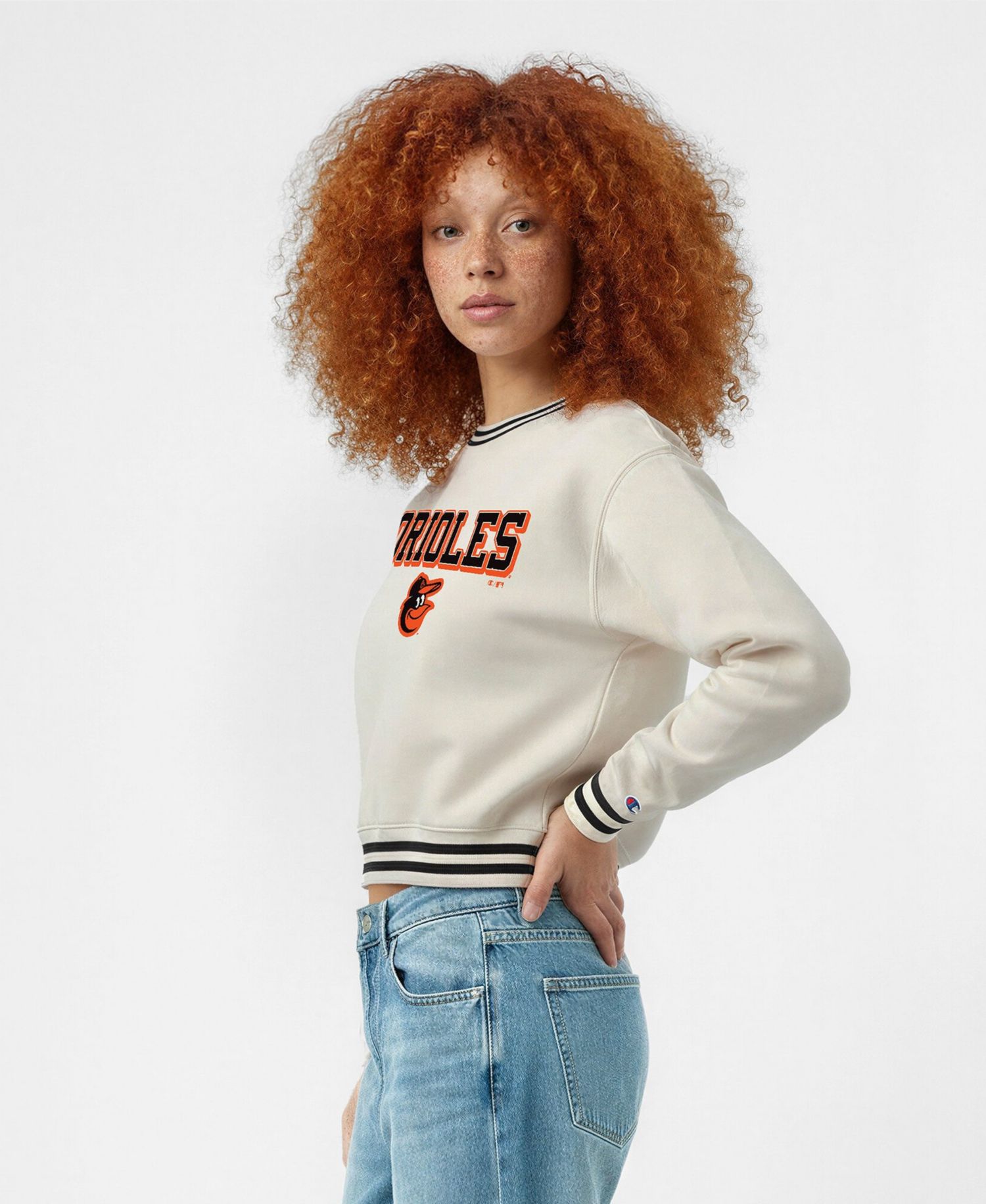 Women's Baltimore Orioles Reverse Weave Crewneck Sweatshirt