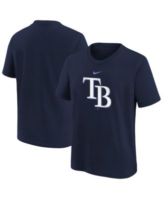 Big Boys and Girls Navy Tampa Bay Rays Large Logo T-Shirt