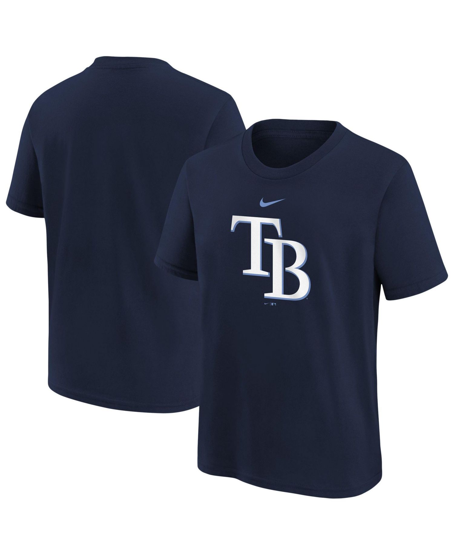 Big Boys and Girls Navy Tampa Bay Rays Large Logo T-Shirt