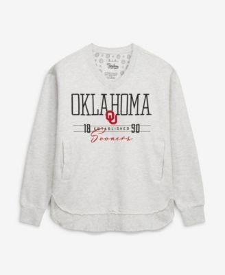 Women's Oklahoma Sooners Marcus East Hall Poncho V-Neck Graphic Pullover Sweatshirt