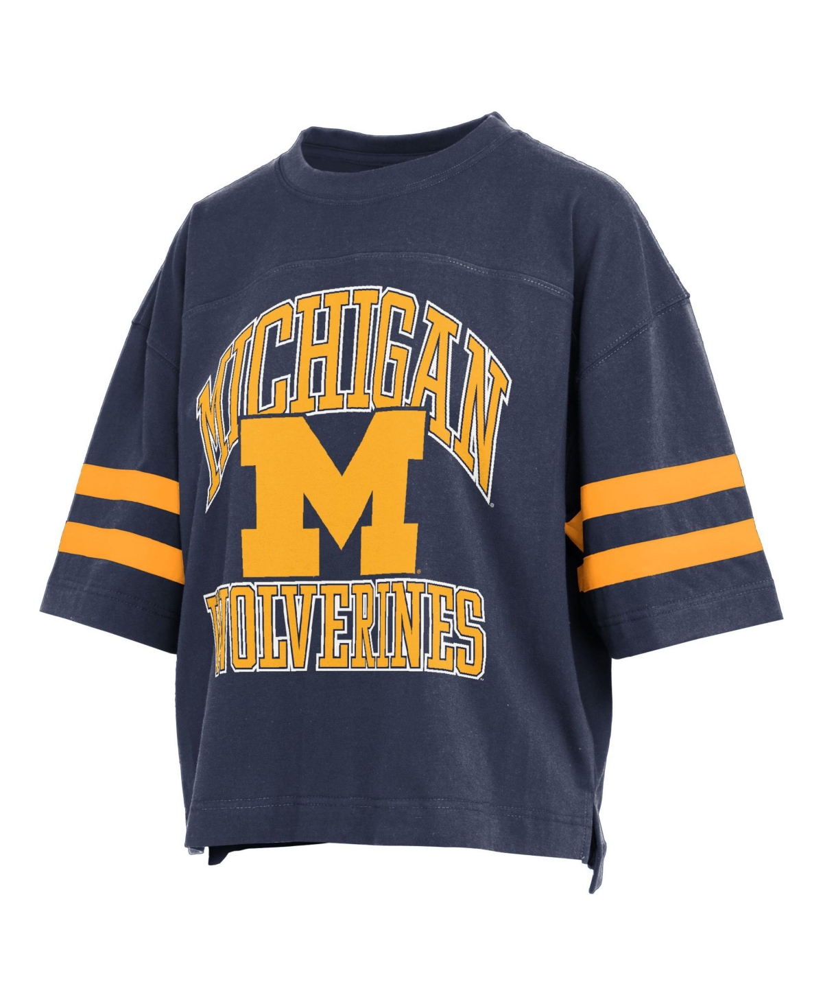 Pressbox Women's Wayne Tyler Michigan Wolverines Cropped Oversized T-Shirt