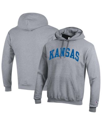 Men's Heather Gray Kansas Jayhawks Basic Arch Fleece Pullover Hoodie