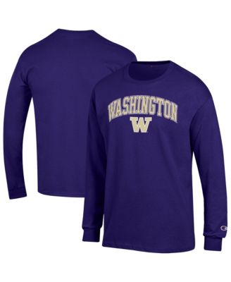 Men's&nbsp;Purple Washington Huskies Arch Over Logo Long Sleeve T-Shirt