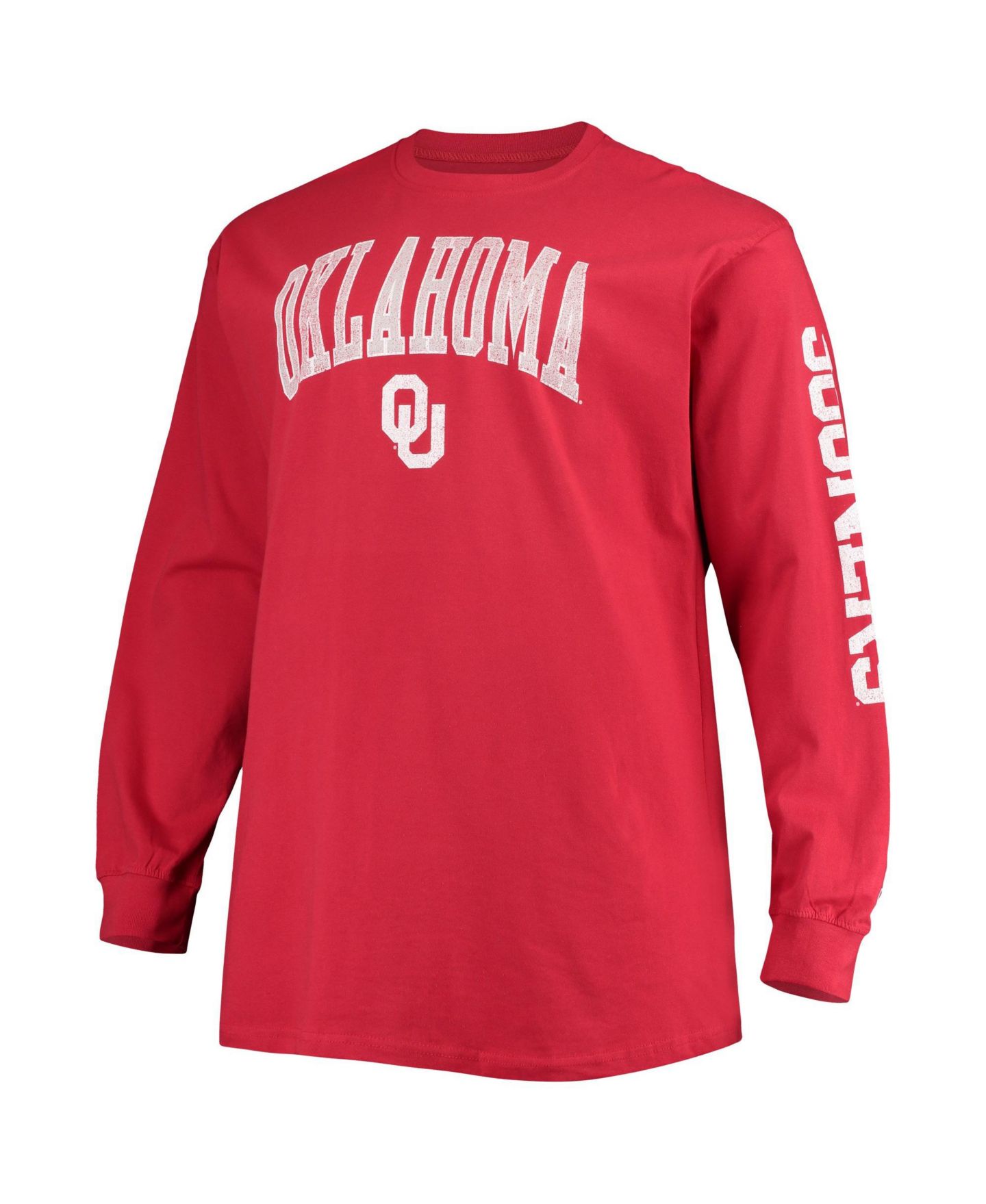Мужская футболка Champion Crimson Oklahoma Sooners Big & Tall 2-Hit Long Sleeve — фото 3
