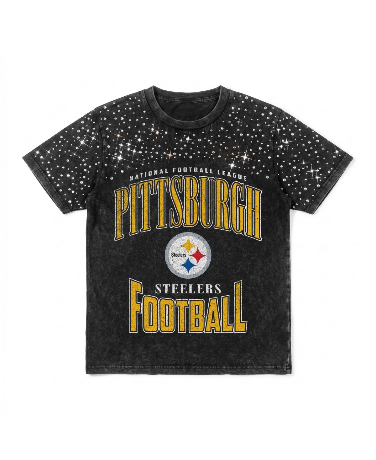 Gameday Couture Women's Pittsburgh Steelers the Zone Screen-Printed Micro Rhinestone T-Shirt