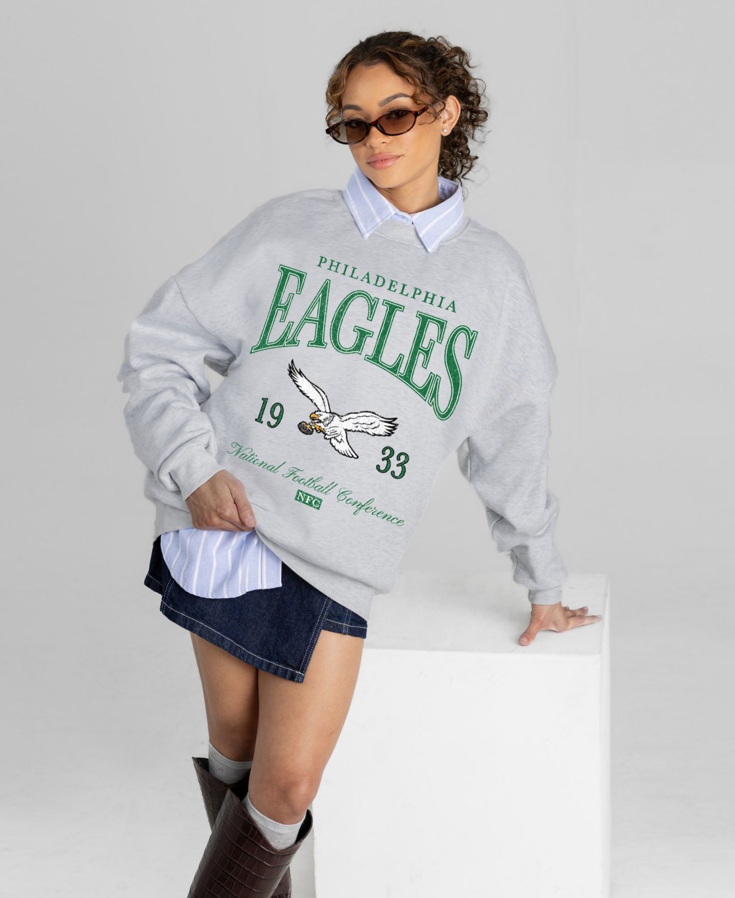 Женские толстовки Gameday Couture Philadelphia Eagles Instant Classic Oversized Dropped-Shoulder — фото 3