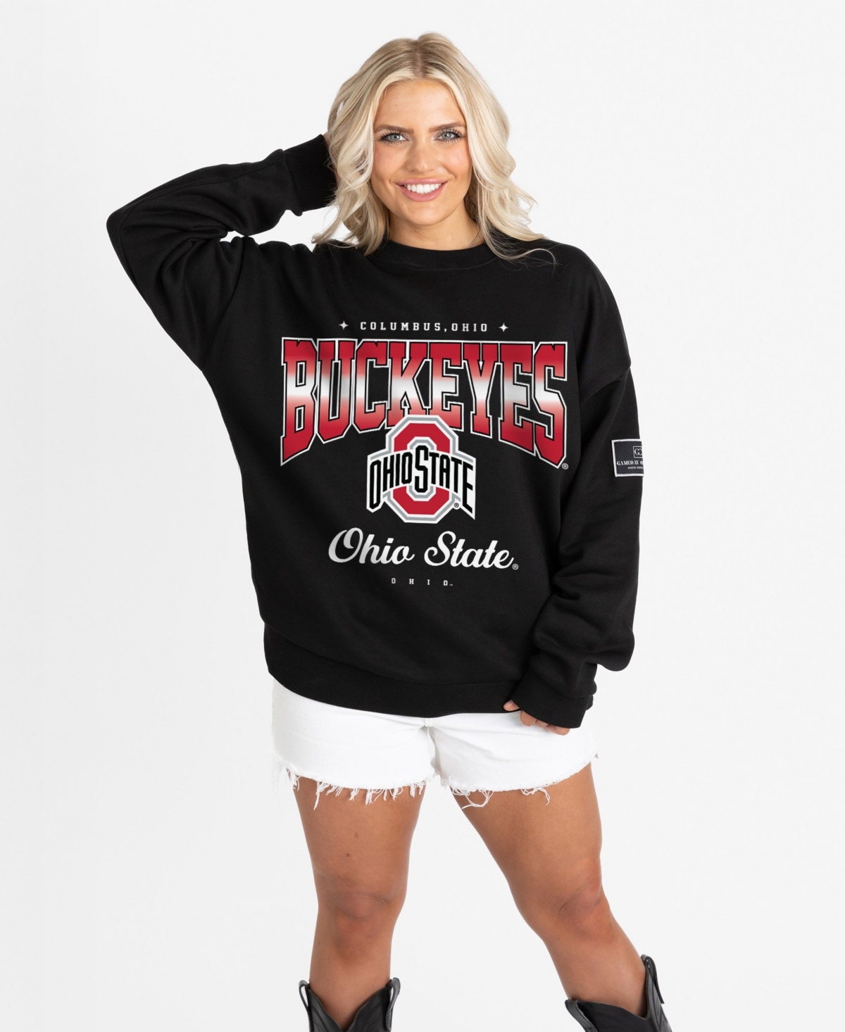 Gameday Couture Women's Ohio State Buckeyes Powerhouse Play Oversized Fleece Sweatshirt