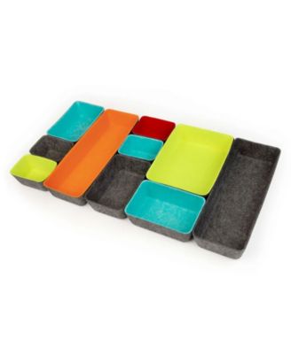 Felt-Like Storage Bins, Set of 10