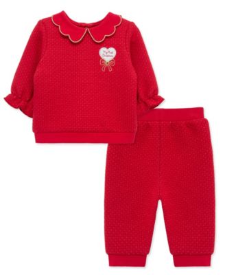 Baby Girls' Embroidered Festive Top and Pants, 2-Piece Set
