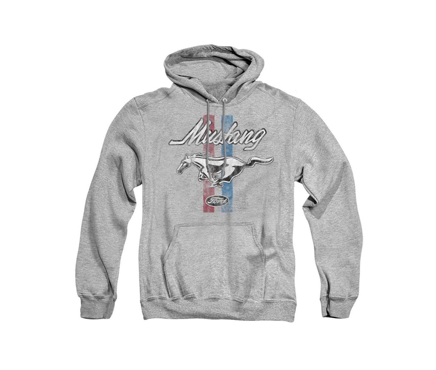 Мужское худи Mustang Ford Stripes Graphic Kangaroo-Pocket Pullover, цвет: Меланжевый — фото 1