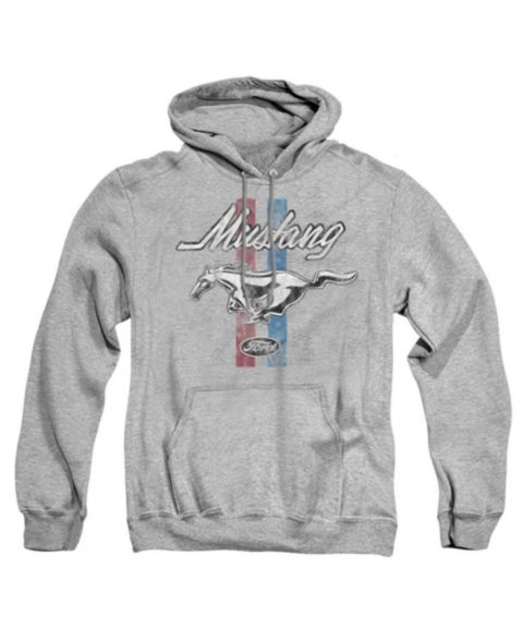 Мужское худи Mustang Ford Stripes Graphic Kangaroo-Pocket Pullover, цвет: Меланжевый