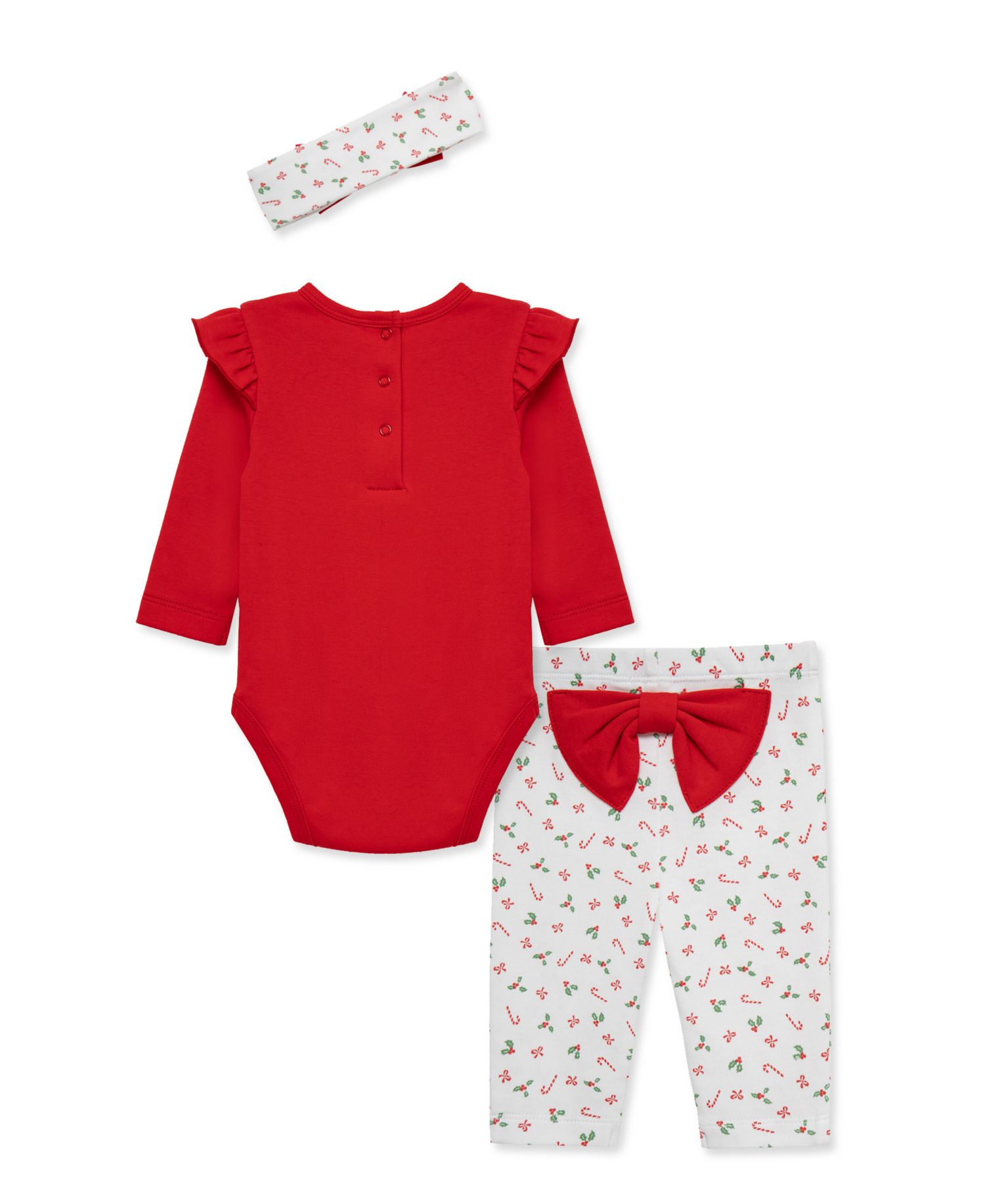 Baby Girls' Jolly Embroidered Bodysuit, Pants and Headband, 3-Piece Set