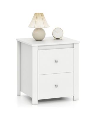 Nightstand with 2 Drawers Modern Bedside Table Floor Standing Sofa Side Table