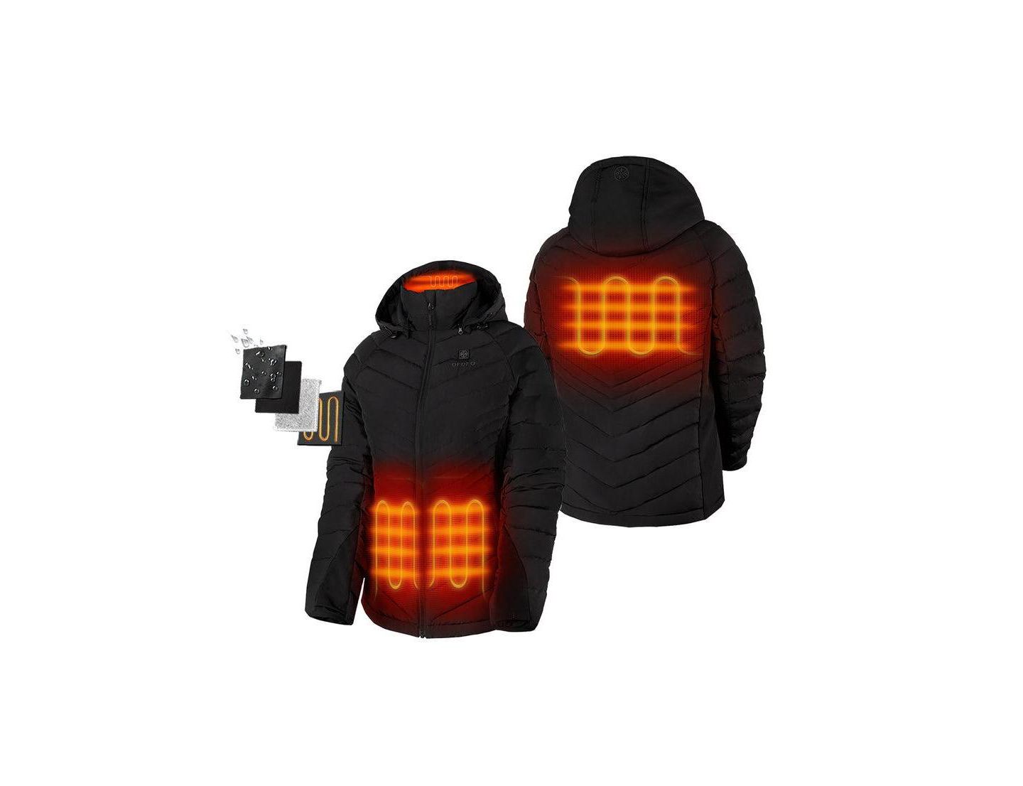 Женская куртка ororo 4-Zone Heated Down, цвет: Чёрный — фото 2